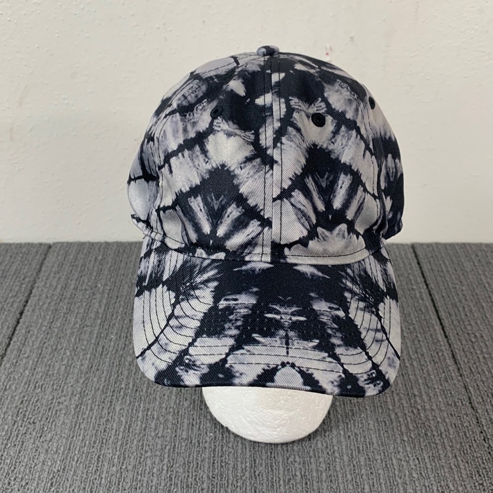 No Boundaries Baseball Hat Unisex One Size Black Gray Tie Dye Strapback Cap